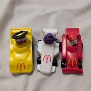 McDonalds 1988 Pull Back Car Toy Lot Ronald Grimace Hamburglar Vintage Race